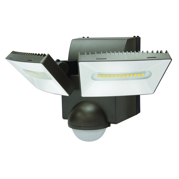 LB1880BZ 800 Lumen Battery Operated LED Motion Security Flood Light Wall Eave Mount BZ
